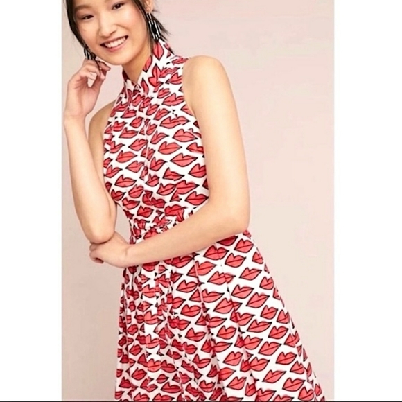 Anthropologie X Ann Howell Bullard Smooching Kiss Dress Size 12 - Picture 15 of 15